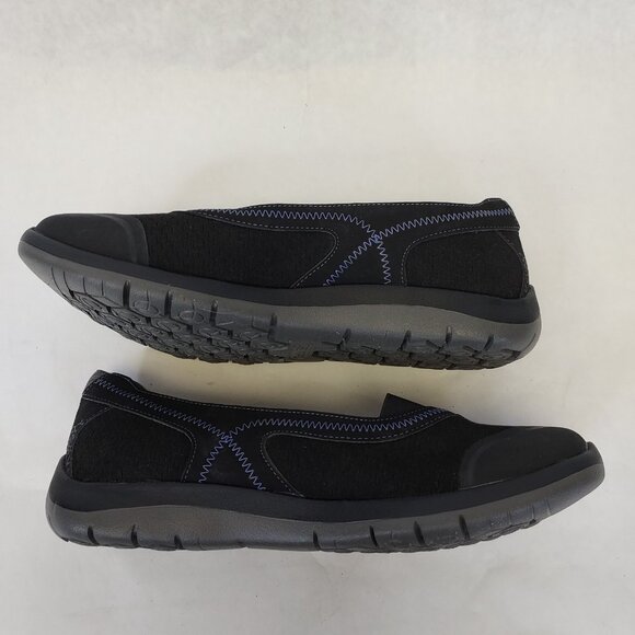 Cobb Hill FitSpa Flat Women's 7.5 Wide Pull On Shoe Black Blue Comfort Arch Supt - Picture 10 of 13